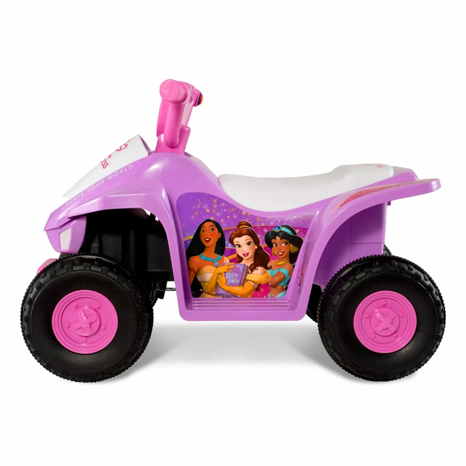 Girls Pink Princess Electric 4-Wheeler Ride-On ATV for Indoor and Outdoor Use - Image 2