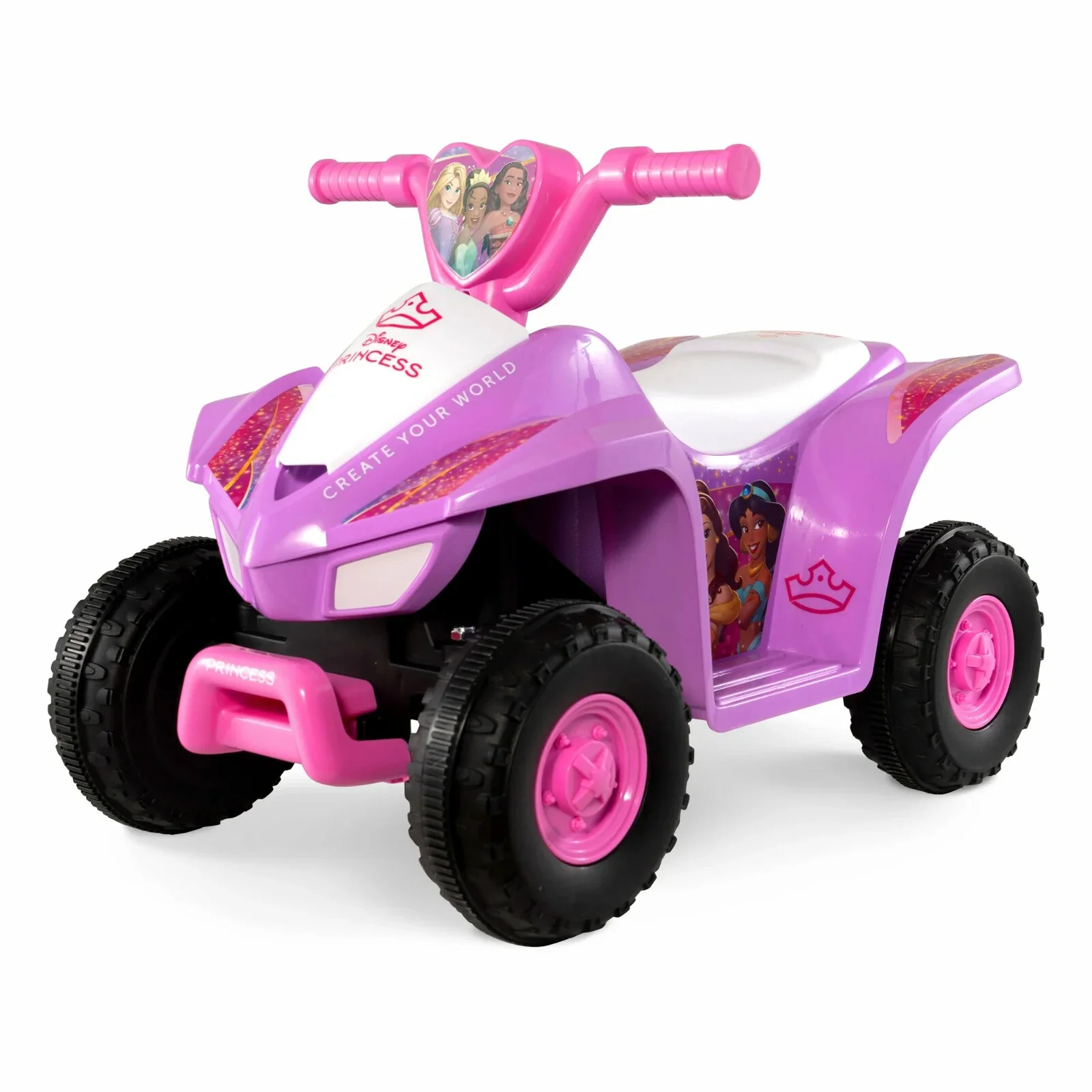 Girls Pink Princess Electric 4-Wheeler Ride-On ATV for Indoor and Outdoor Use - Image 4