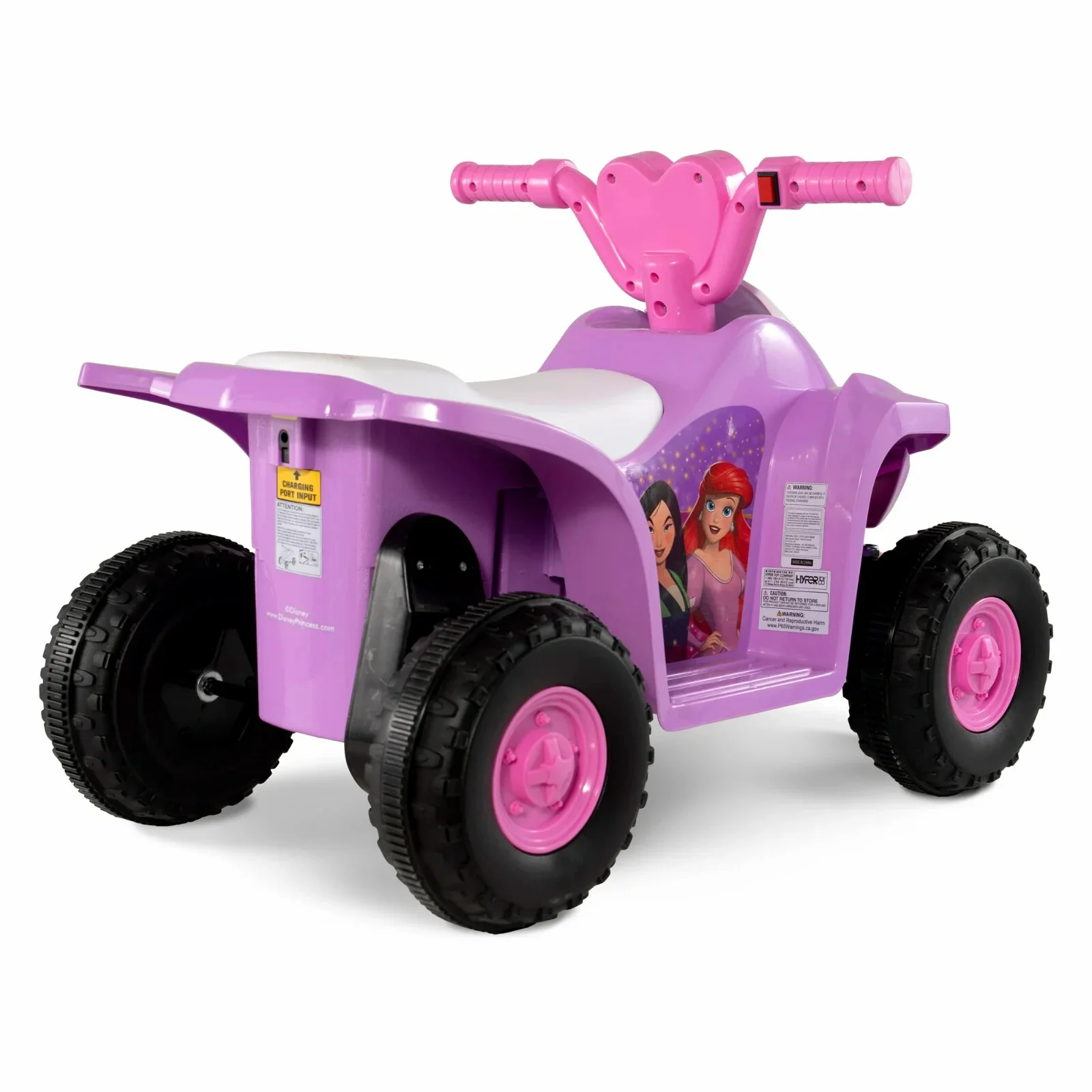 Girls Pink Princess Electric 4-Wheeler Ride-On ATV for Indoor and Outdoor Use - Image 5