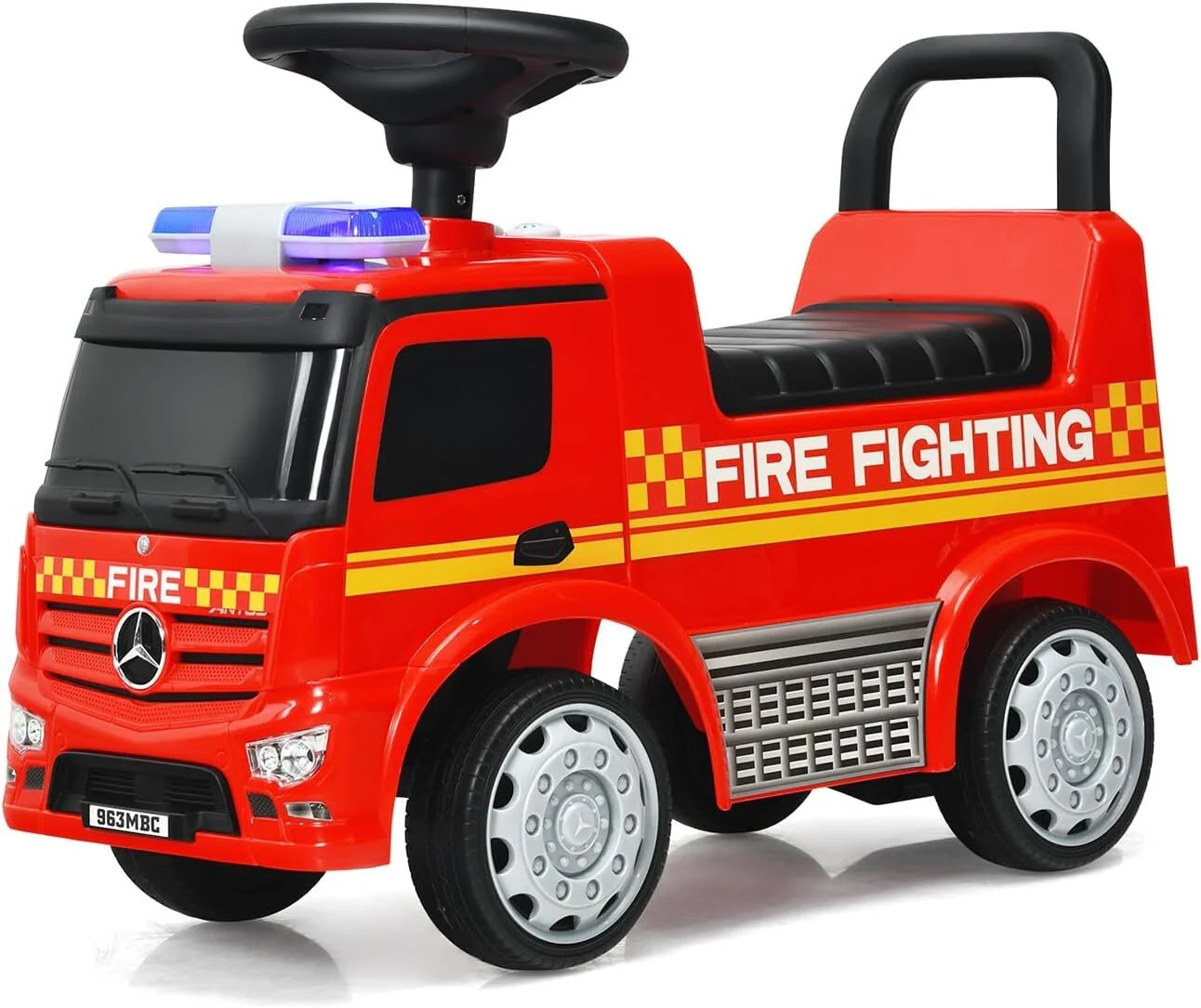Ride-On Fire Truck with Sliding and Walking Features for Toddlers