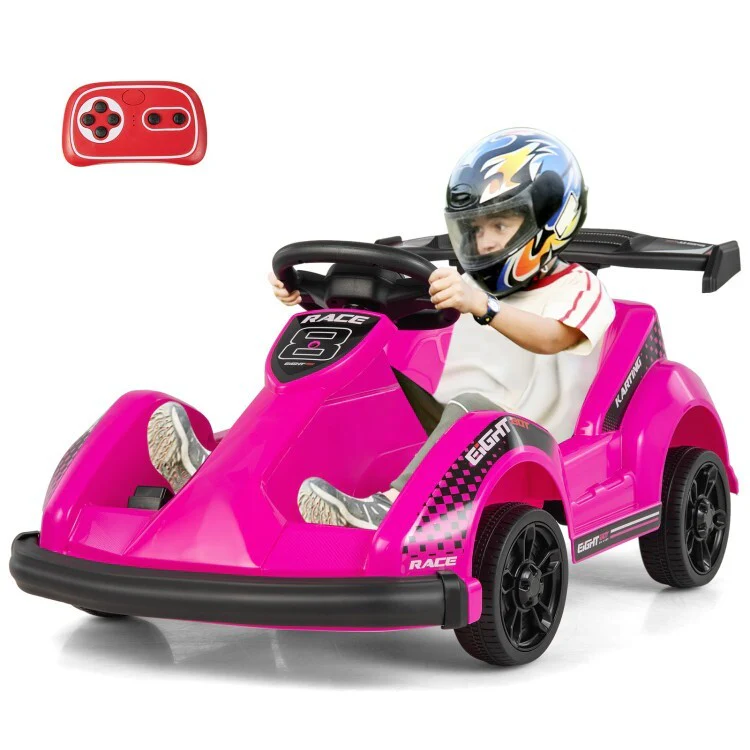 6V Battery-Powered Kids Ride-On Kart with Remote Control and Safety Belt Pink - Image 11