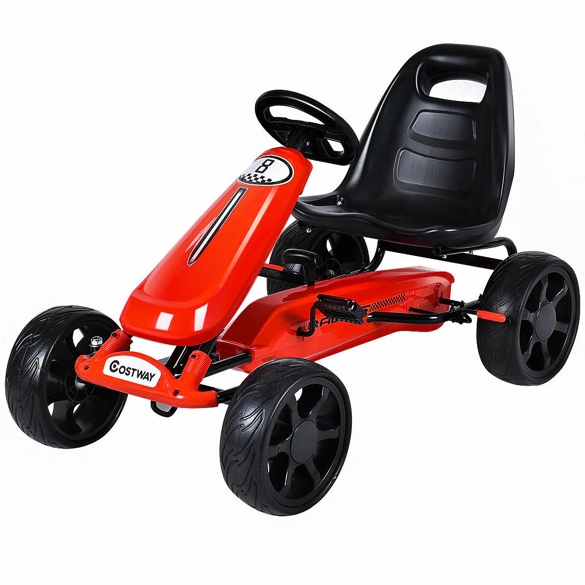 Kids Pedal-Powered 4-Wheel Ride-On Racer Car for Outdoor Play