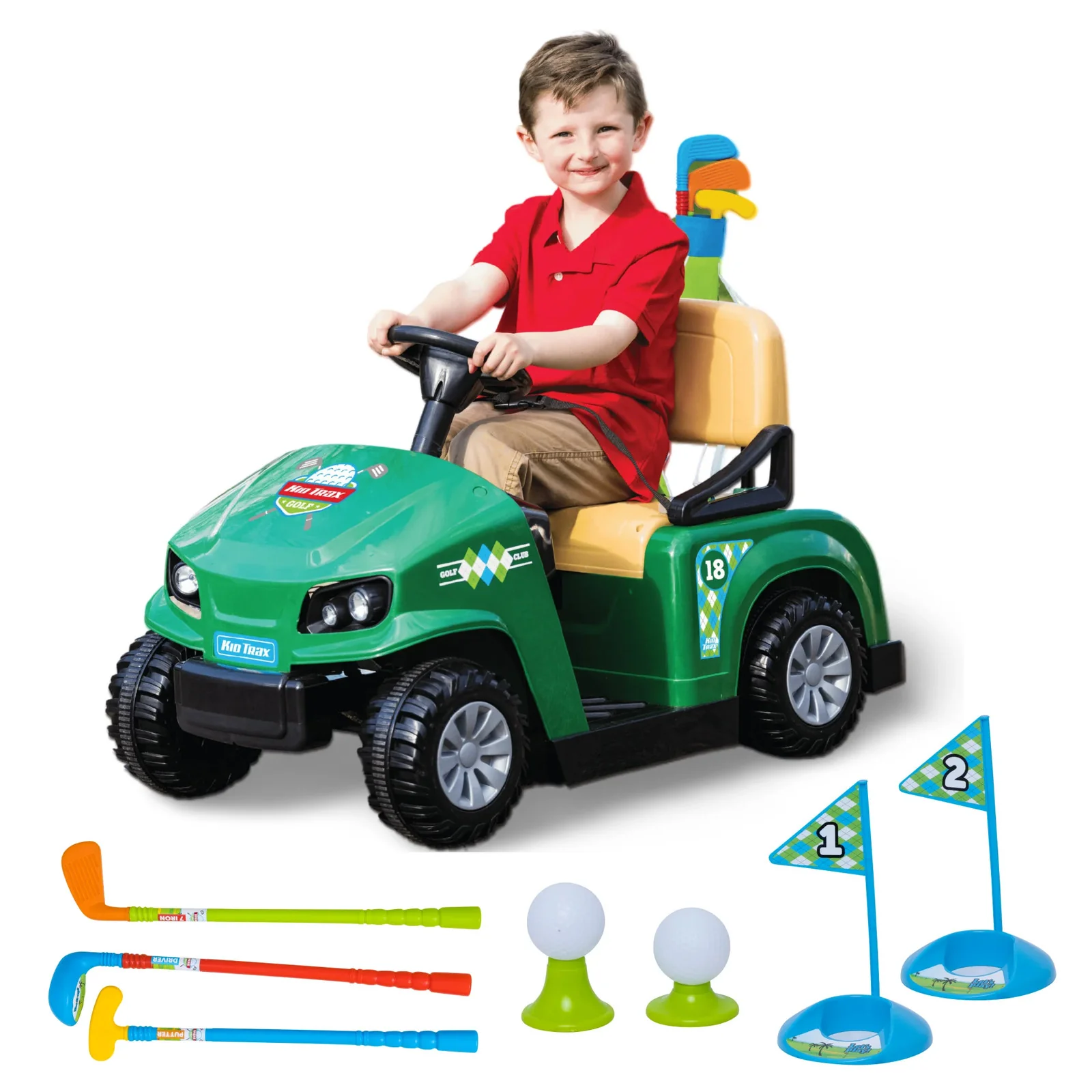 6V Ride-On Golf Cart with Clubs for Toddlers and Kids Ages 3 and Up