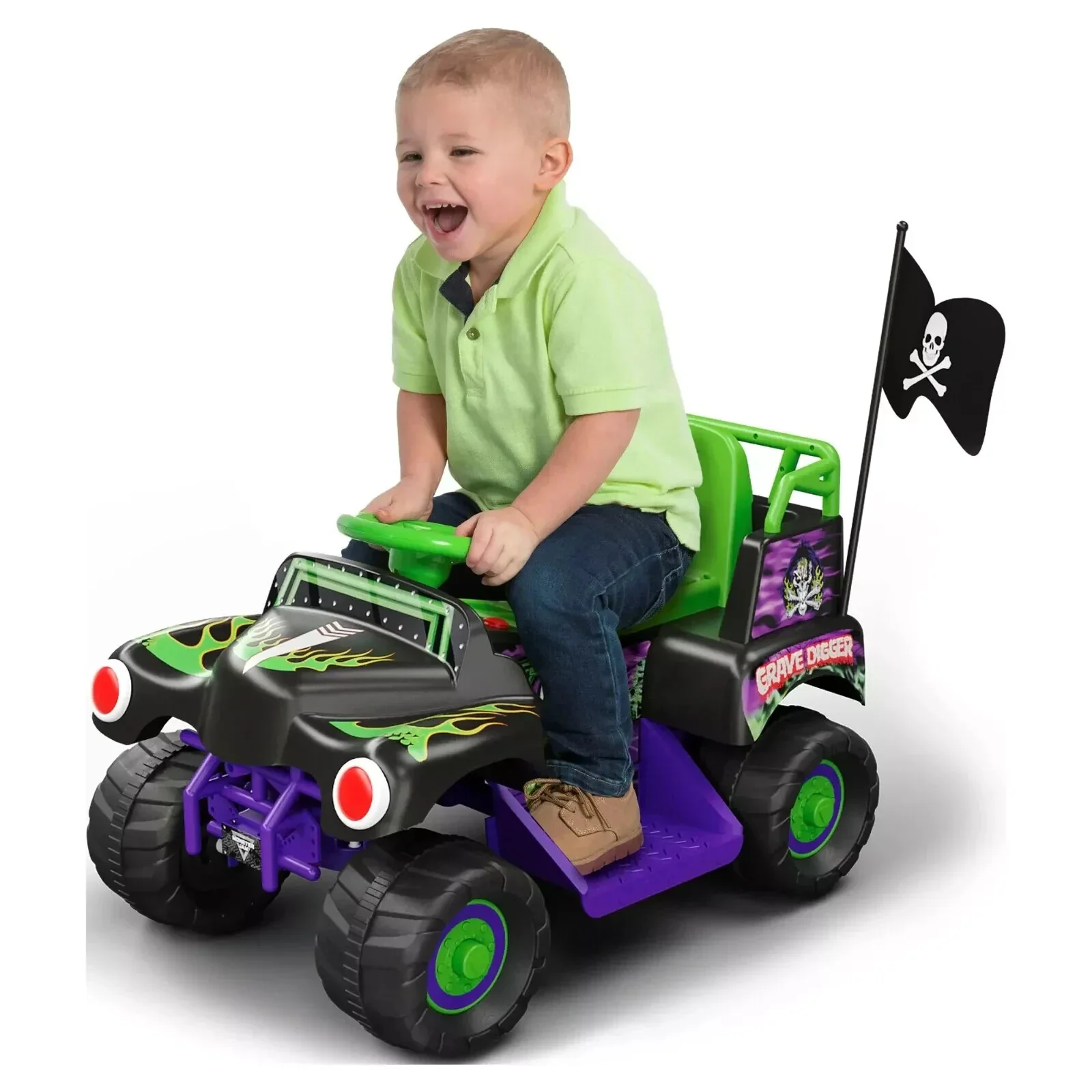Grave Digger 6V Battery-Powered Monster Truck with Sound Effects for Ages 1.5+