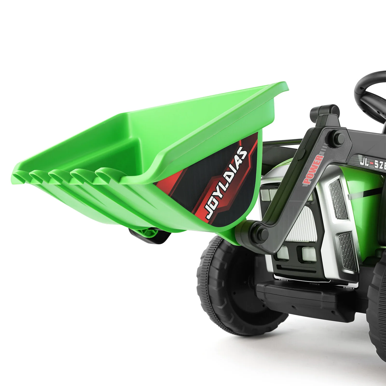 12V Green Electric Ride-On Excavator with Remote Control for Kids - Image 16