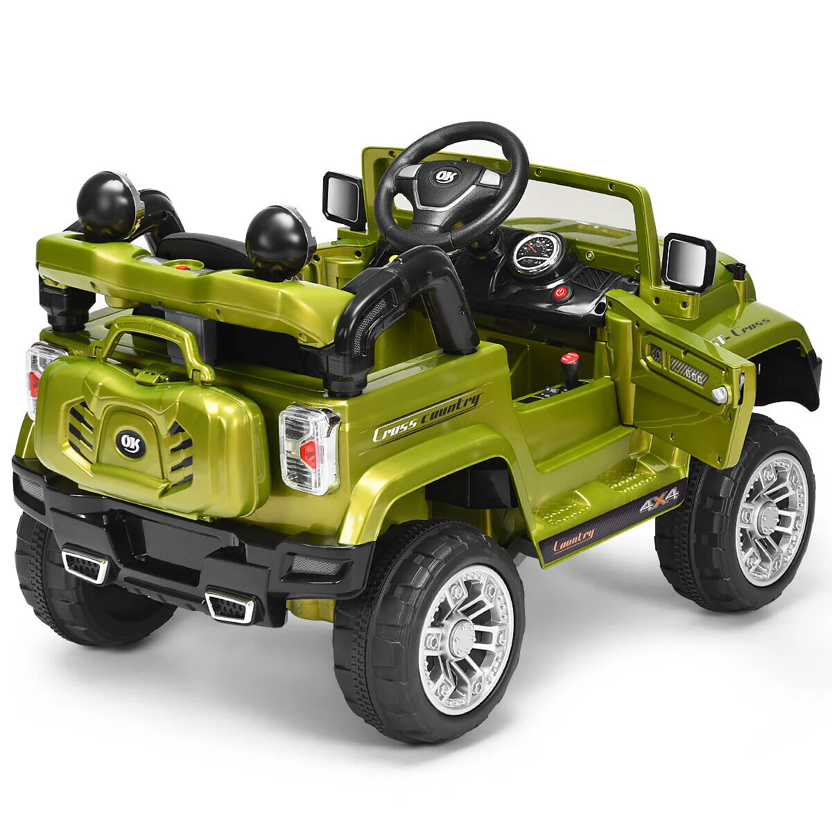 Green 12V Kids Ride On Truck Car with RC Remote, Lights, and MP3 Player - Perfect Toy Gift - Image 12