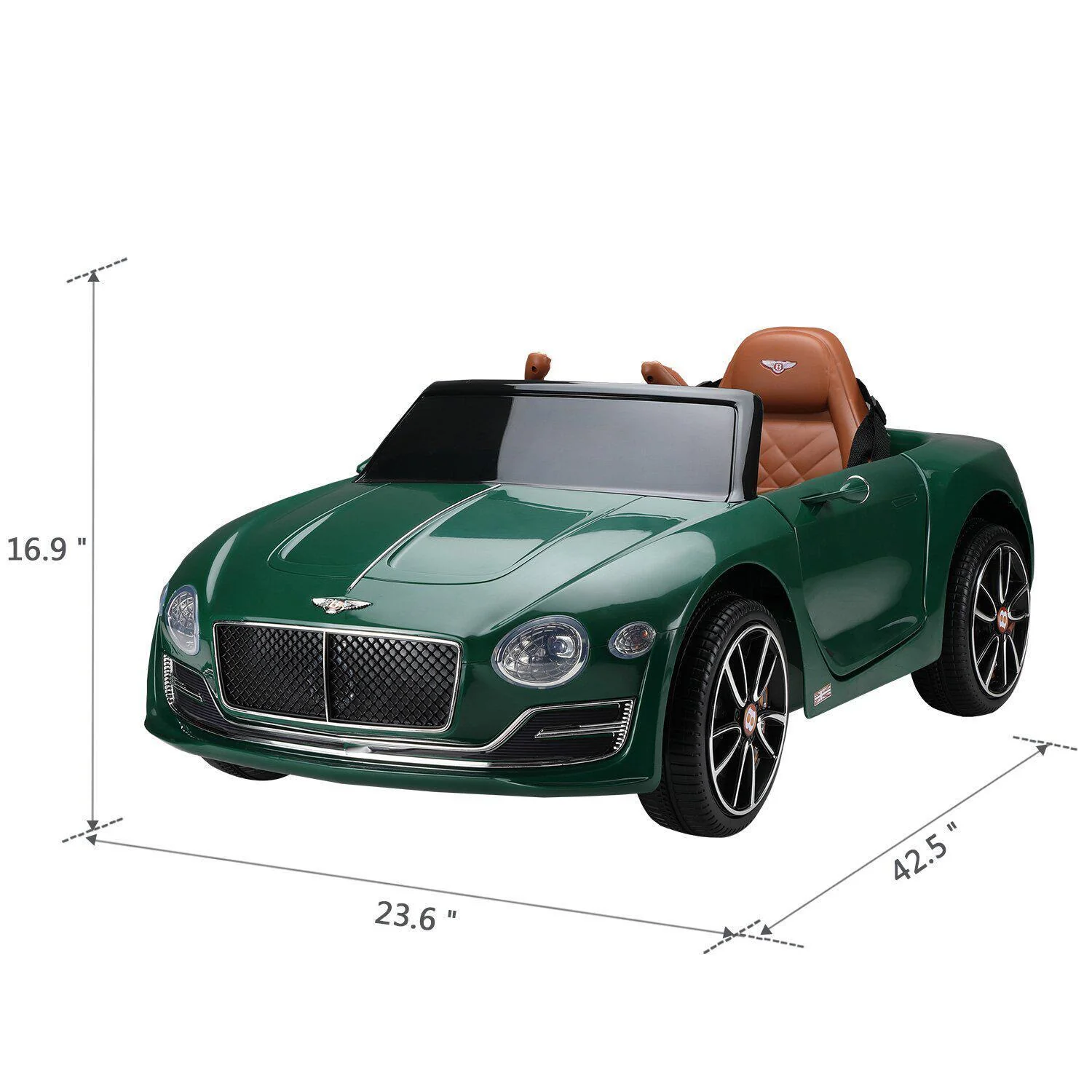 Green Bentley Kids Ride-On Car with Parental Remote Control - 12V, 2 Speed, Ages 3-6 - Image 8