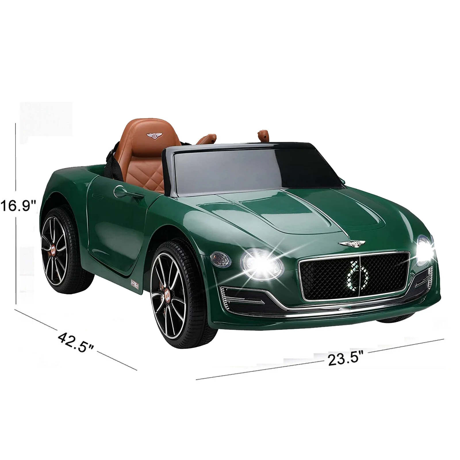 Green Bentley-Style 12V Electric Ride-On Toy Car with Remote Control - Image 5