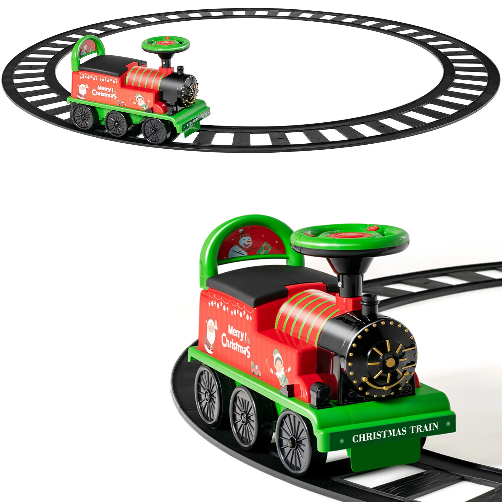 Green Electric Kids Train Toy with Unique Design and Stickers - Image 12