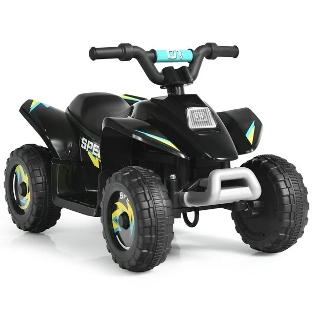 6V Black Electric Quad ATV Ride-On for Kids