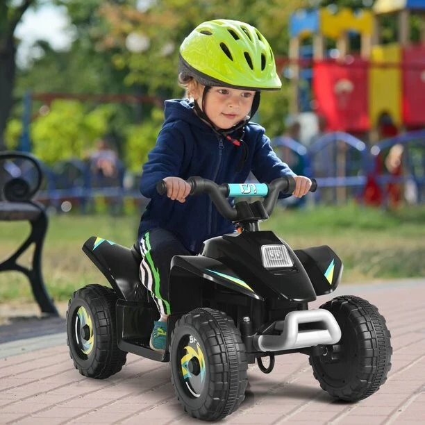 6V Black Electric Quad ATV Ride-On for Kids - Image 2