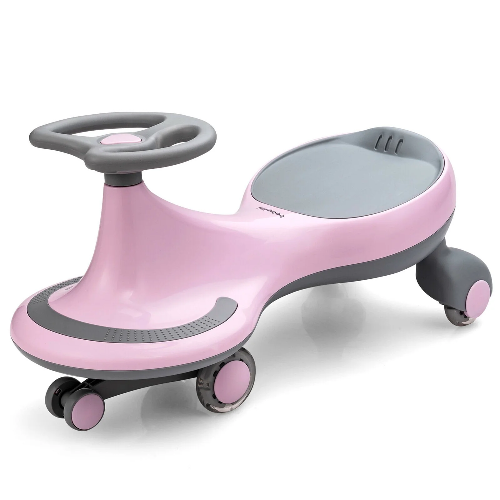 Toddler and Kids Pink Wiggle Ride-On Car Toy with Flashing Wheels - Image 7