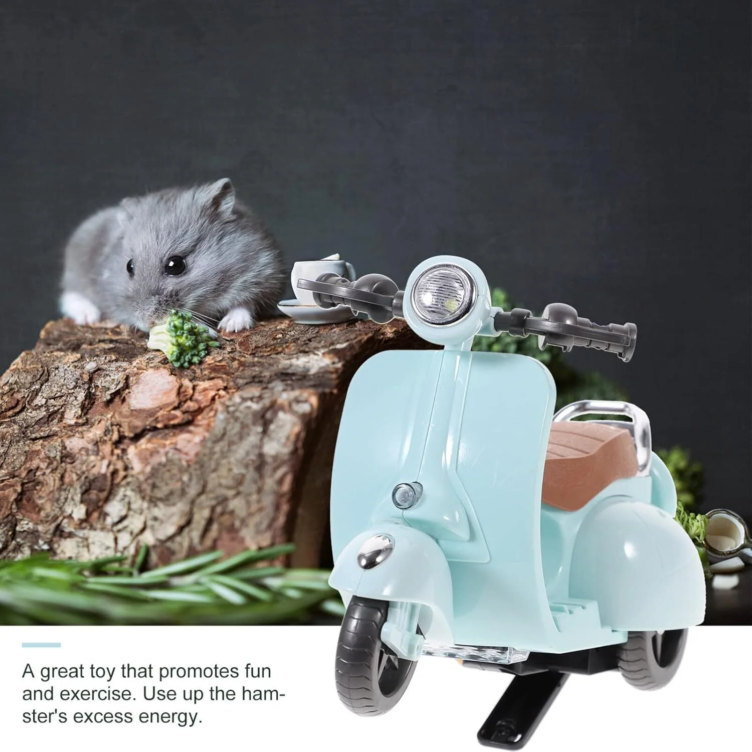 Rotating Hamster and Guinea Pig Motorbike Cage with Hideout and Accessories - Image 9