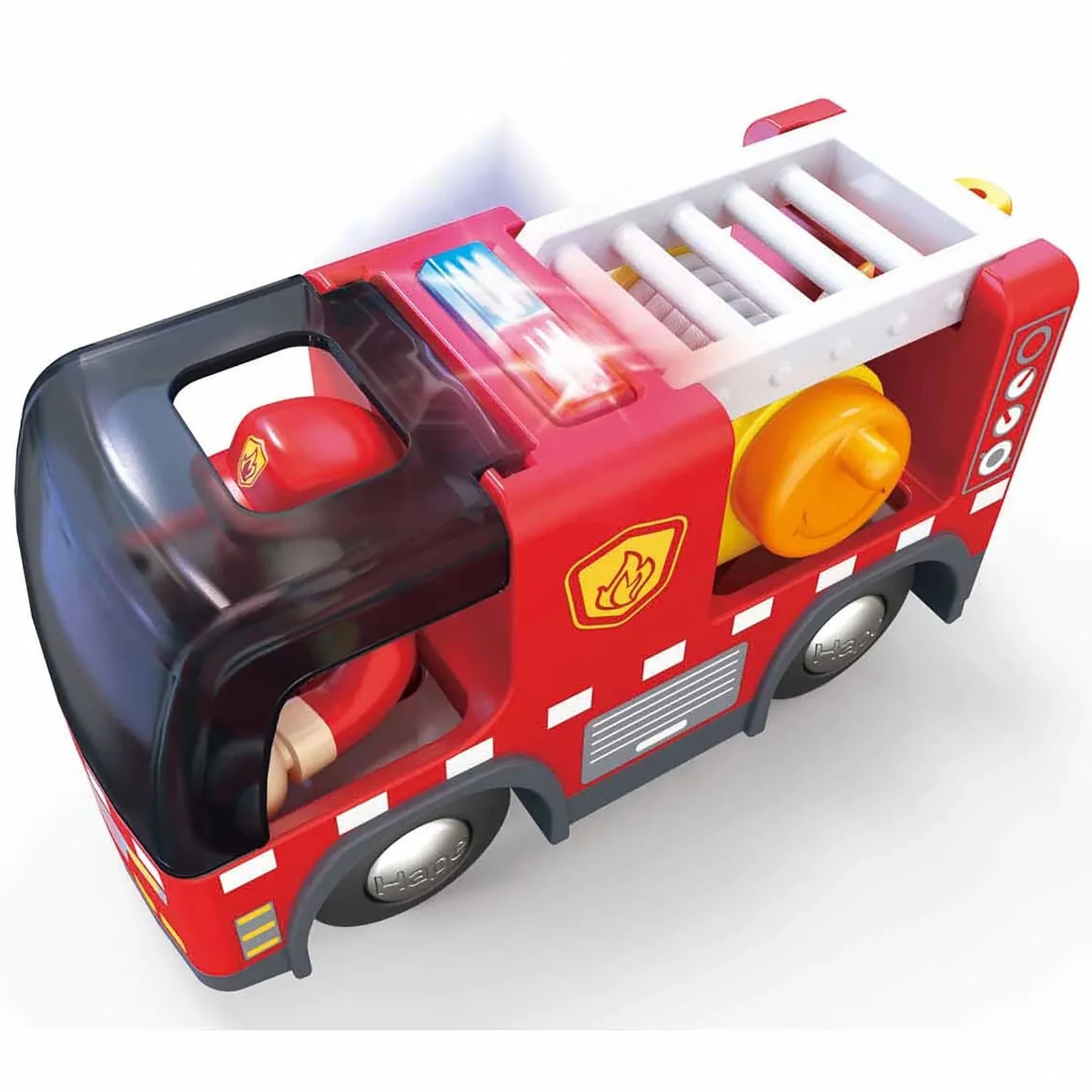 Hape Red Fire Truck with Siren and Sound Effects - For Ages 3 and Up - Image 4