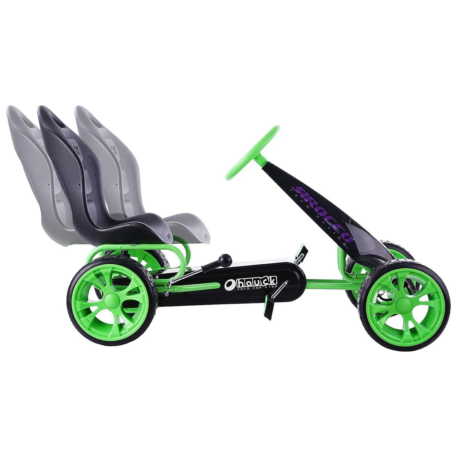 Sirocco Racing Clutch-Free Go-Kart with Low Profile Rubber Tires in Green - Image 3