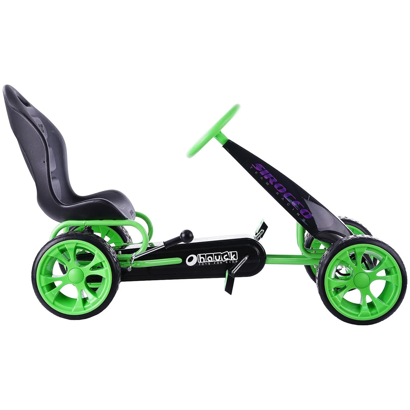 Sirocco Racing Clutch-Free Go-Kart with Low Profile Rubber Tires in Green - Image 4