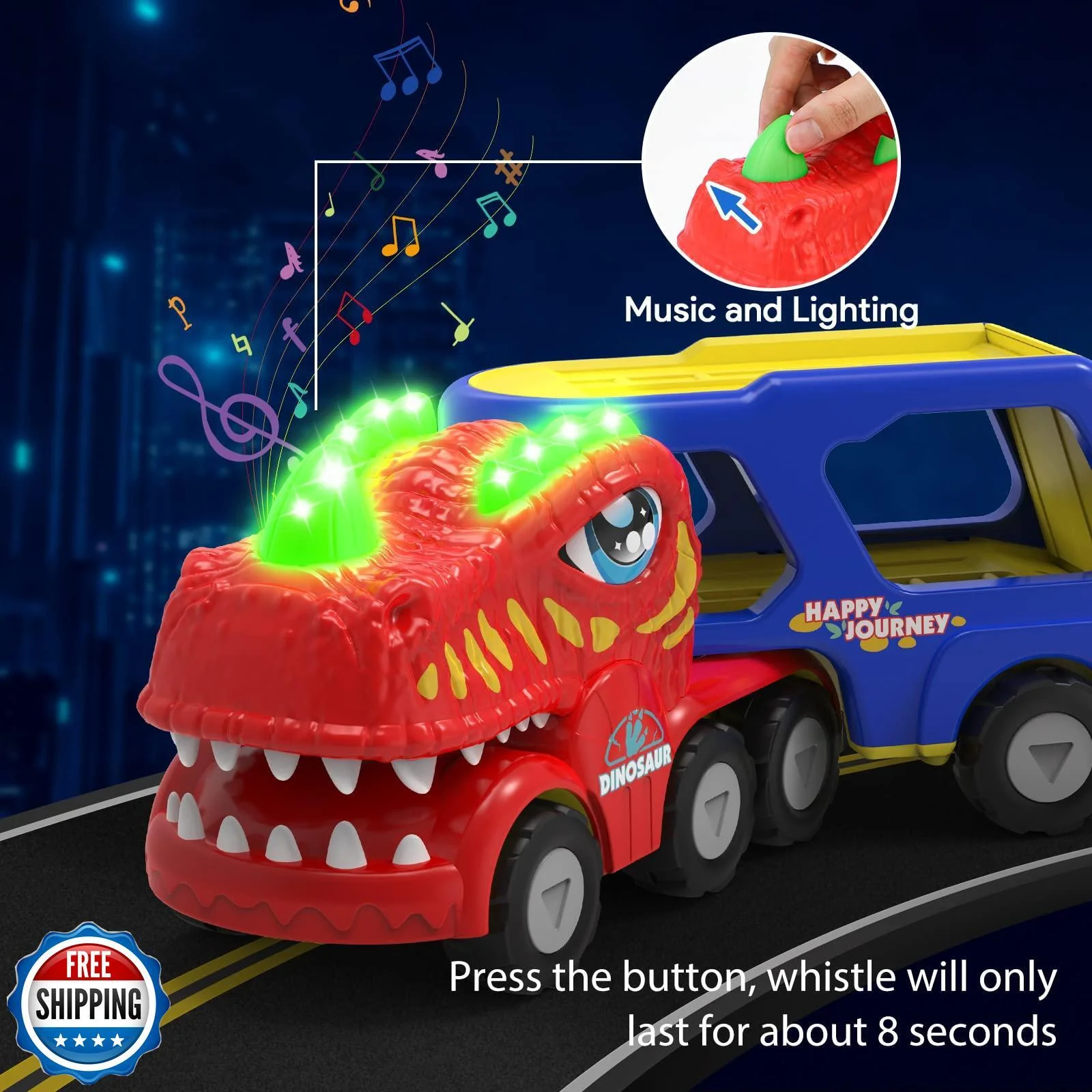 5-in-1 Toddler Dinosaur Vehicle Toy for Boys Ages 1-5 Years - Image 3