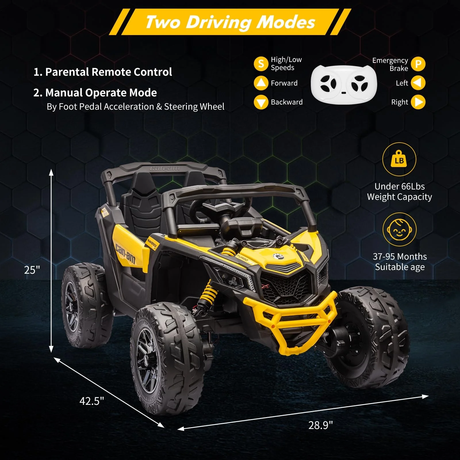 12V 7AH Electric Off-Road UTV Ride-On Car for Kids with Remote Control - Image 12