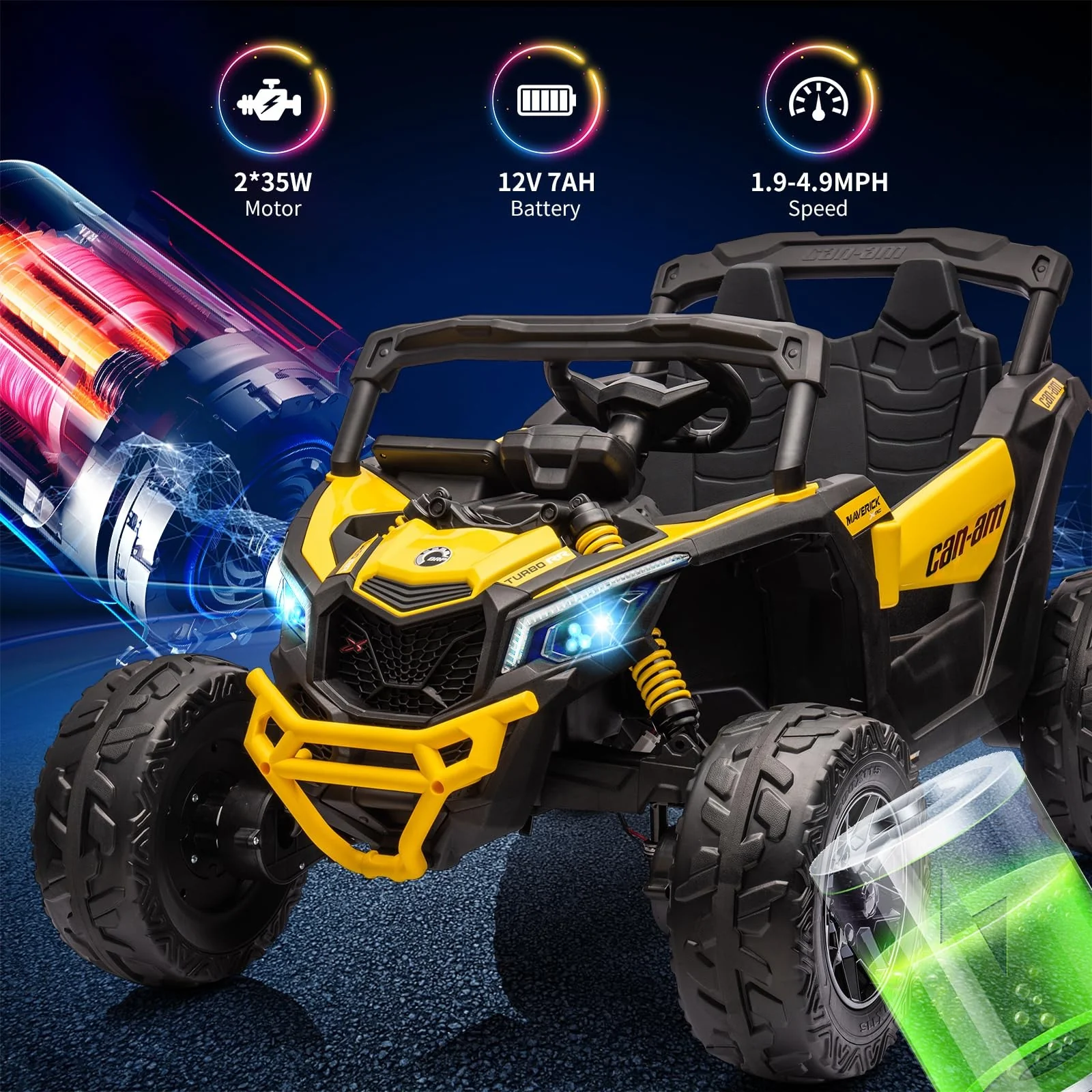 12V 7AH Electric Off-Road UTV Ride-On Car for Kids with Remote Control - Image 14