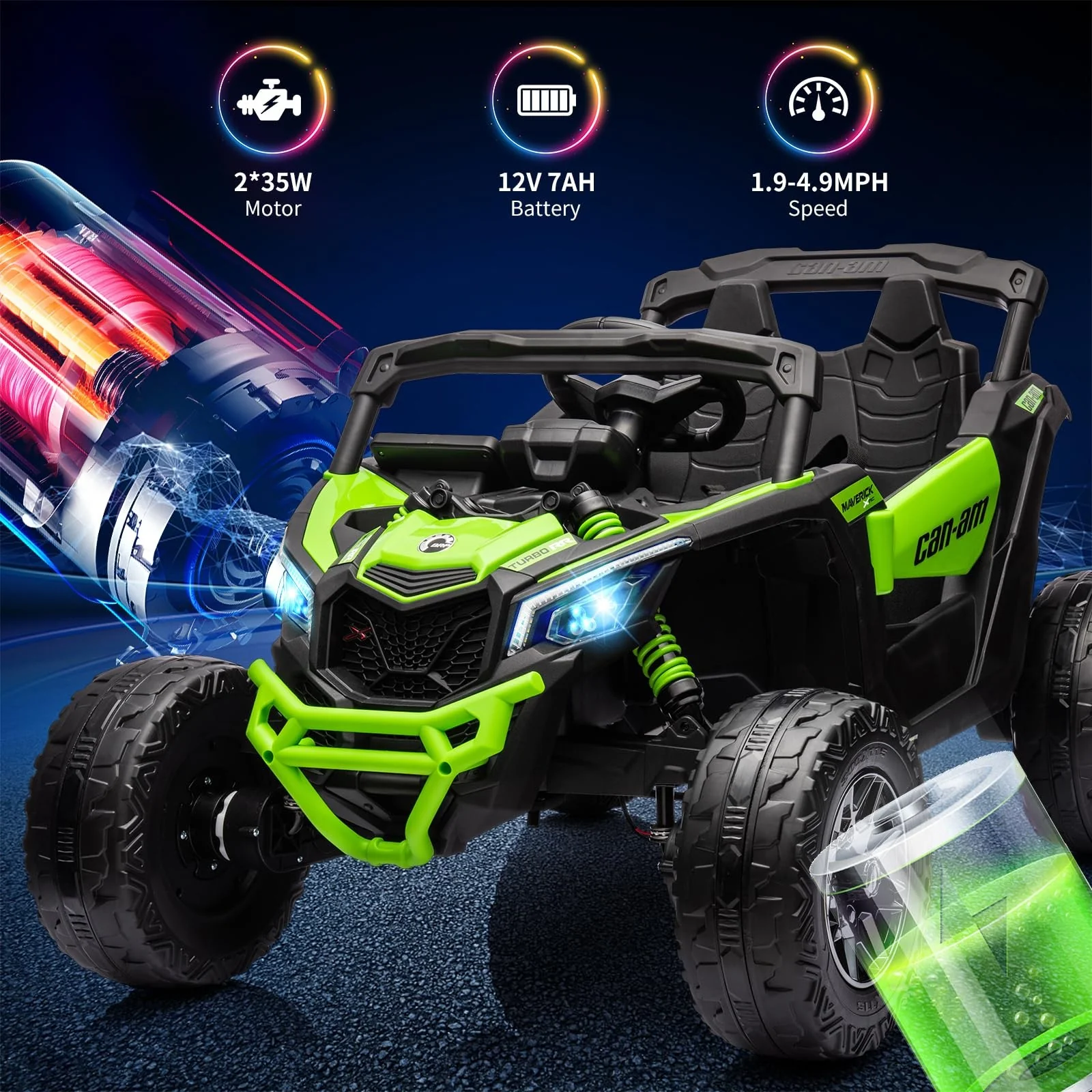 12V 7AH Electric Off-Road UTV Ride-On Car for Kids with Remote Control - Image 19