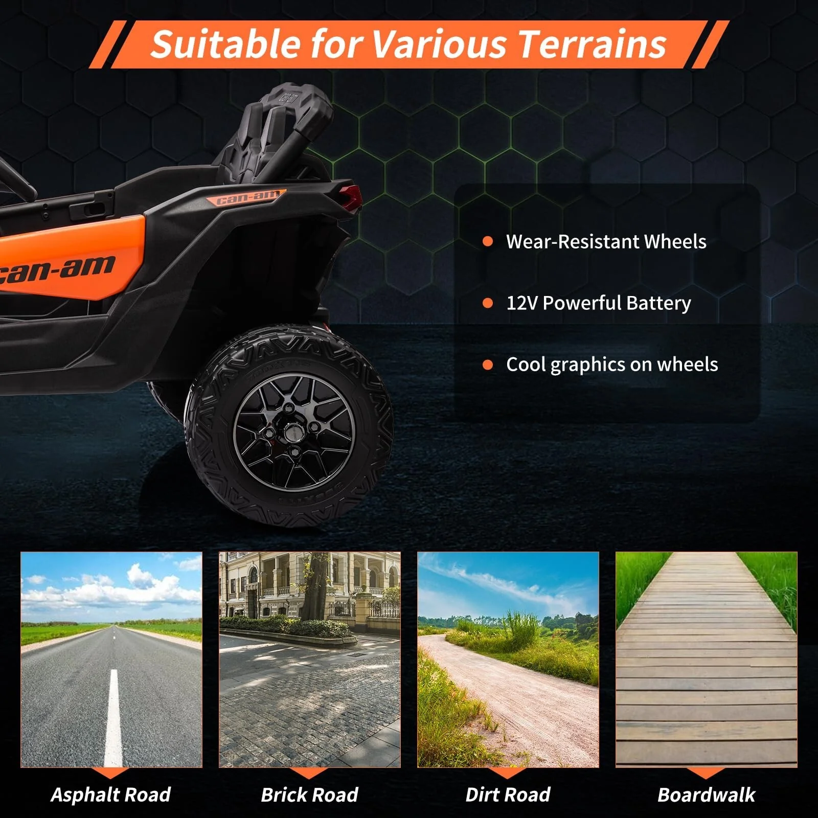 12V 4WD Electric Off-Road Kids Ride-On UTV with Remote Control - Image 16