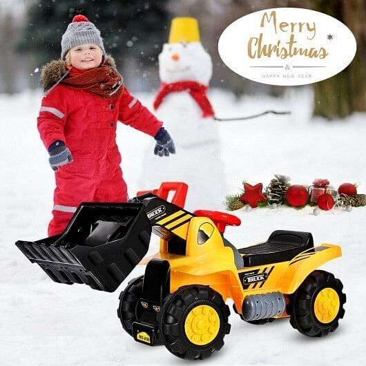 6V Electric Ride-On Bulldozer Toy Truck for Kids Pretend Play - Image 3