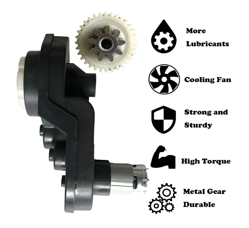 High Power 24 Volt 30000 RPM Motor with Gearbox for Ride-On Car Wheels - Image 2