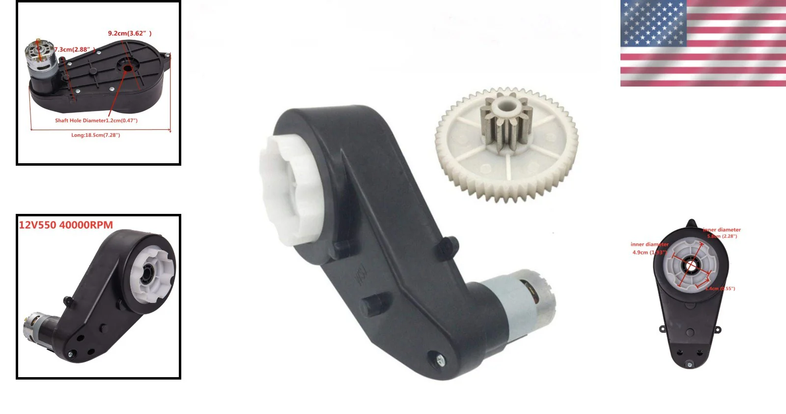 High-Speed 12V Motor for Kids Ride-On Car Upgrades and Repairs - Image 2