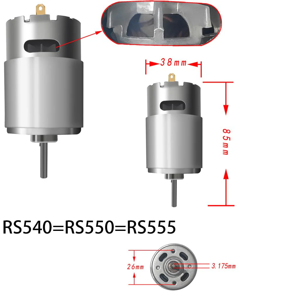 High-Speed 12V/24V Motor Upgrade for Kids' Electric Ride-On Toys (2PCS) - Image 4
