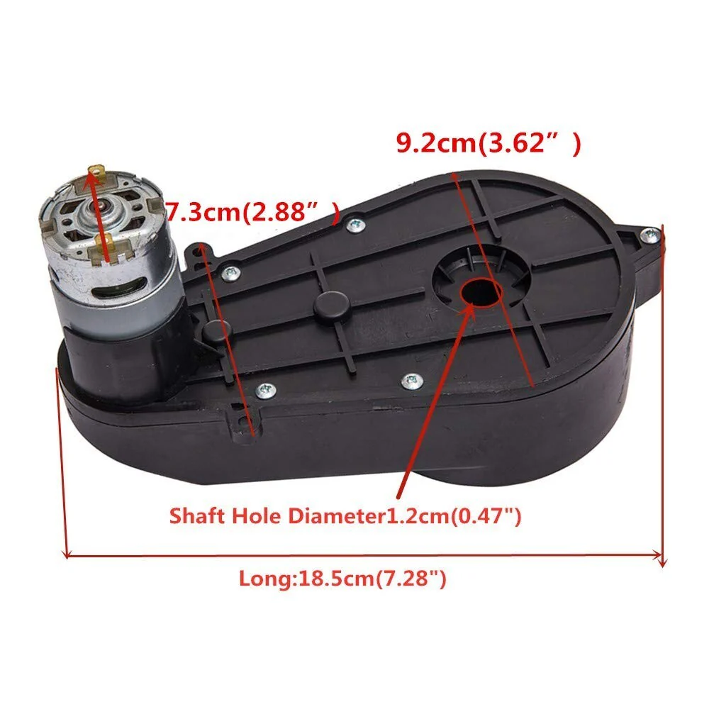High-Speed 12V DC Motor with Gearbox for Powered Toy Wheels Kids Accessory - Image 5