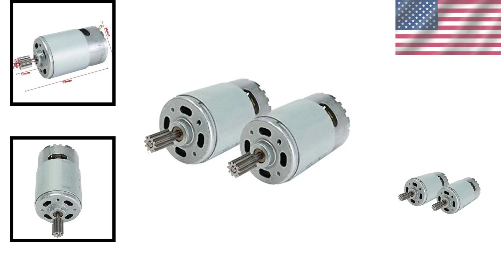 High Speed 35000 RPM RS550 Electric Motor 2-Pack for Kids Ride-On Vehicles - Image 2