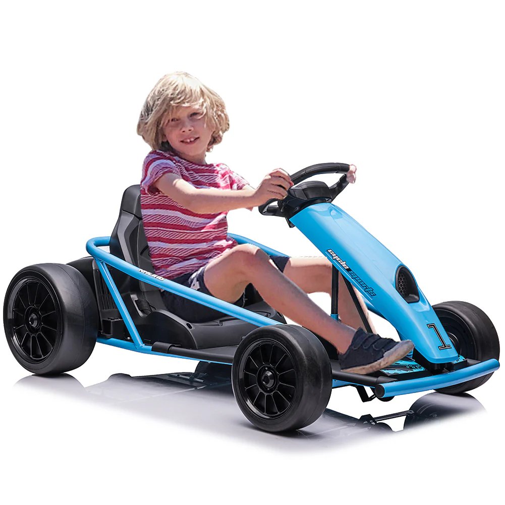 High Speed Drifting Go Kart for Kids with Slow Start Function - 8MPH, 300WX2