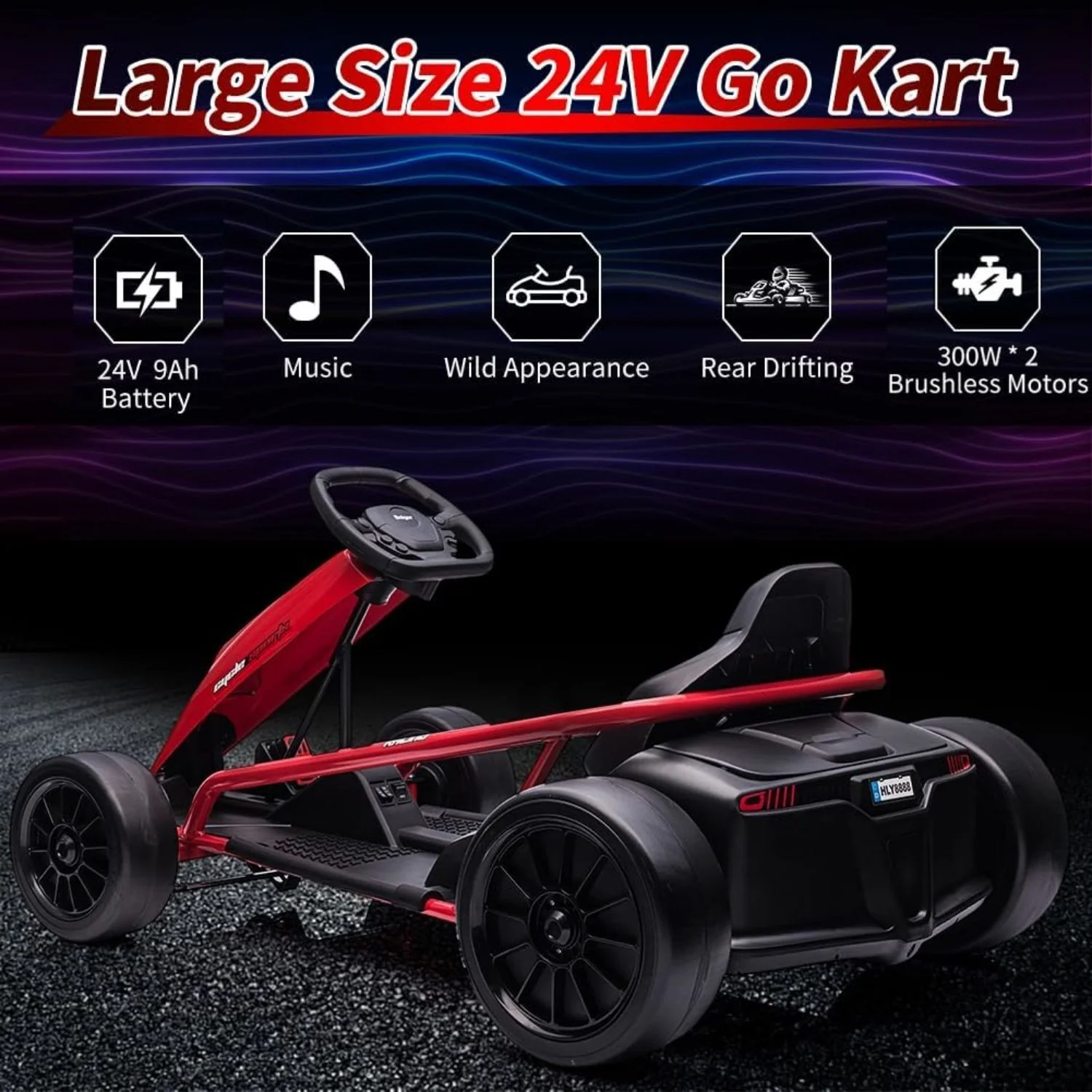 High-Speed Electric Go Kart for Kids - Perfect Racing Toy Gift (24V, 8MPH) - Image 6