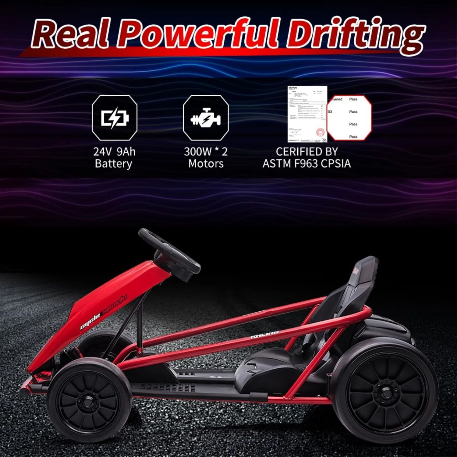 High-Speed Electric Go Kart for Kids - Perfect Racing Toy Gift (24V, 8MPH) - Image 7