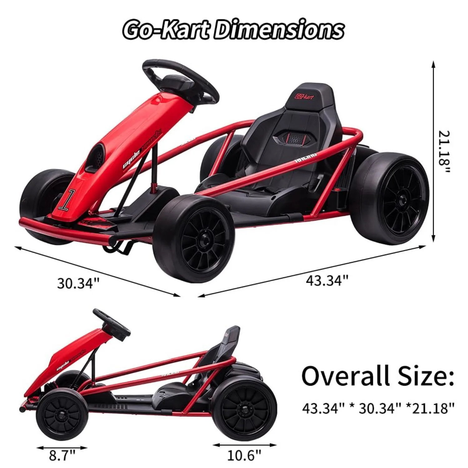High-Speed Electric Go Kart for Kids - Perfect Racing Toy Gift (24V, 8MPH) - Image 9