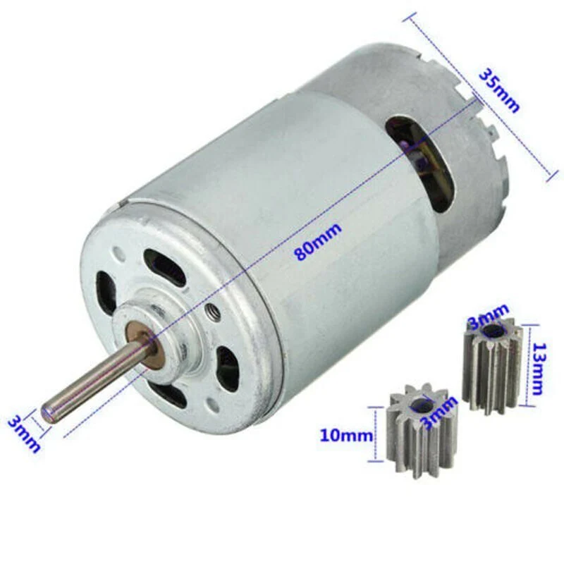 High Speed 12V DC RS550 Gear Motor 30000 RPM for RC Toys - Image 4