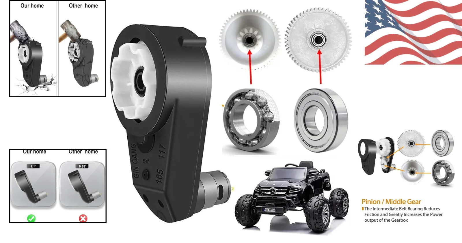 High Torque 24V RS555 Gearbox Motor 30000RPM for Enhanced Wheel Performance - Image 2