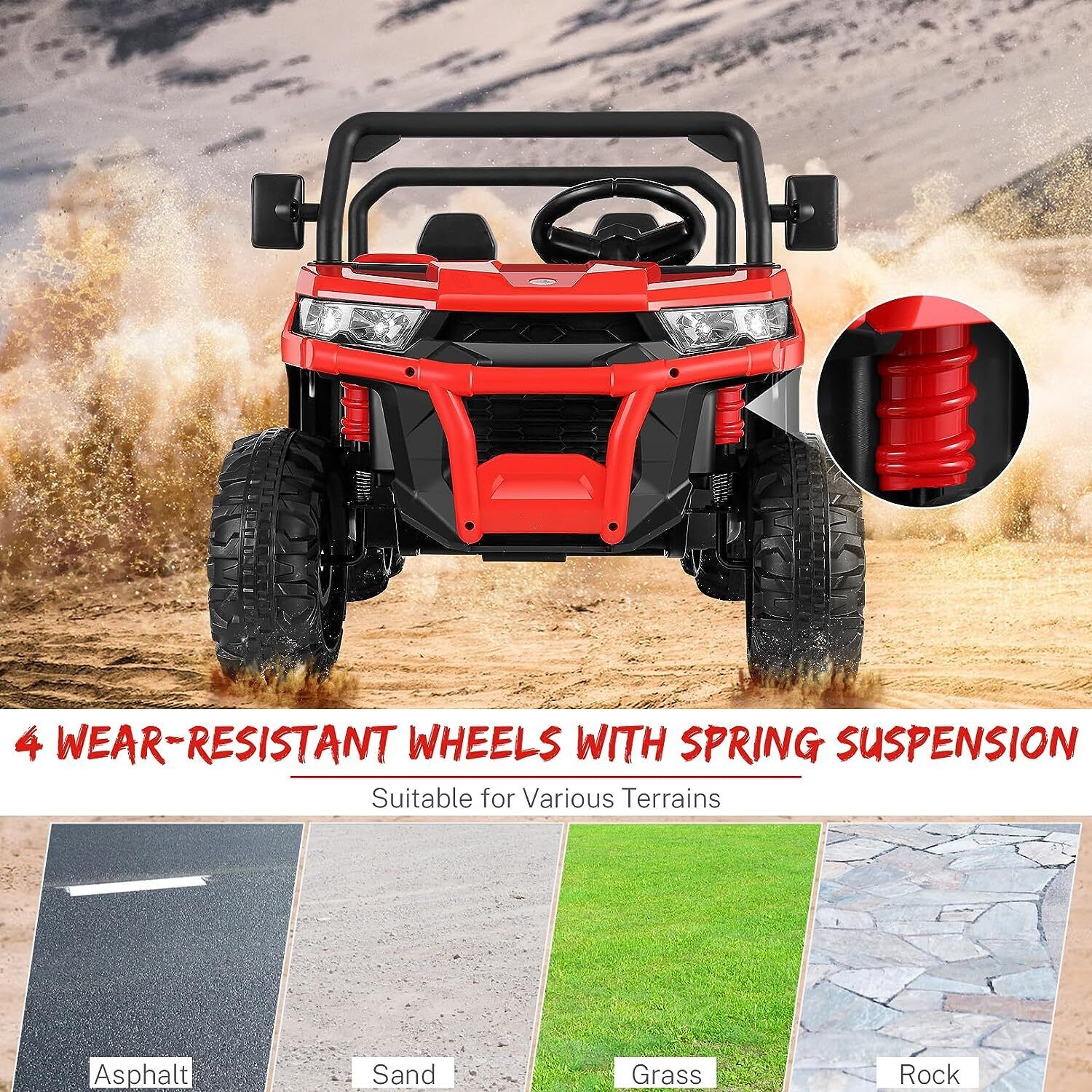 Hikole 24V 2-Seater Battery-Powered Kids Ride On Tractor with Dump Bed and RC Control - Image 28