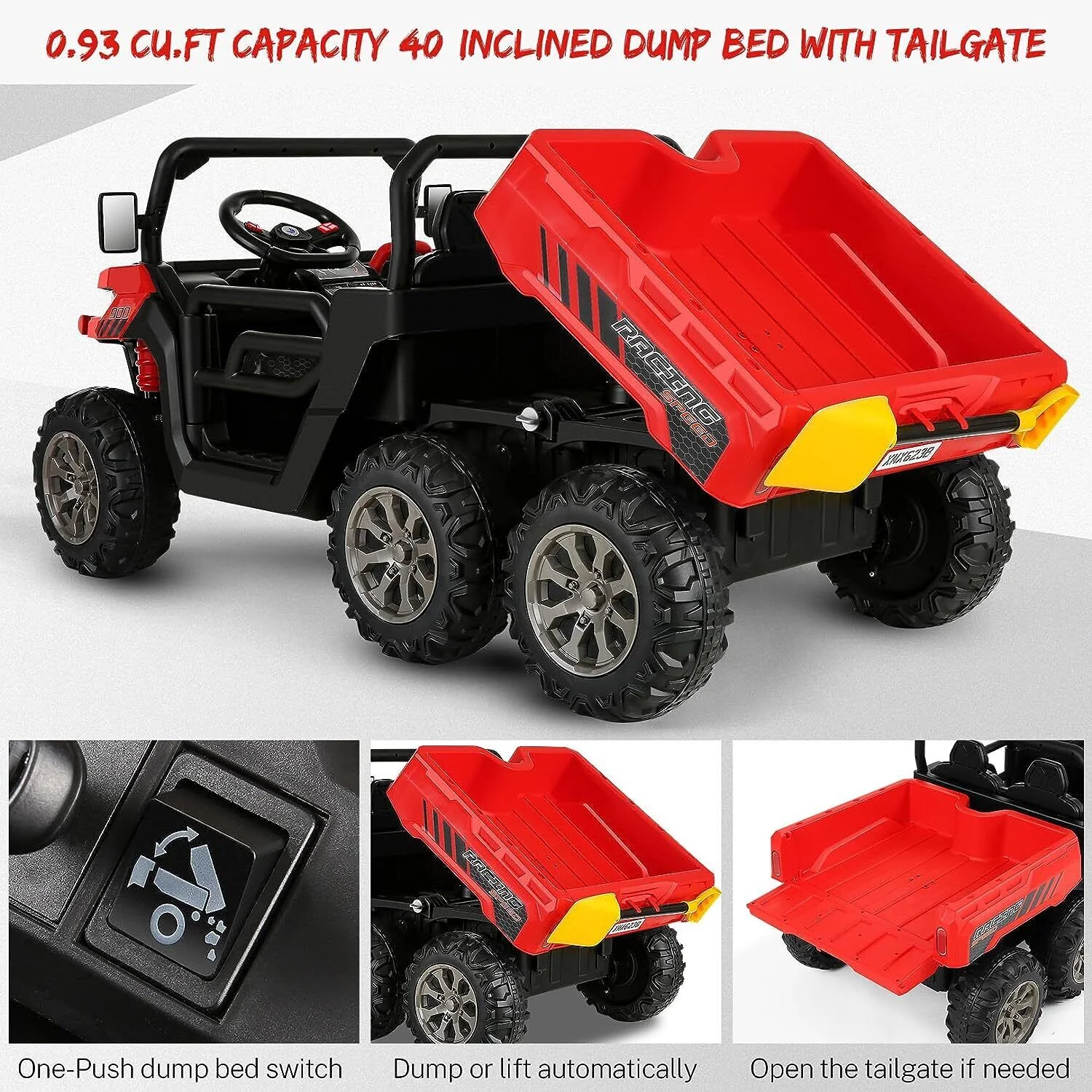 Hikole 24V 2-Seater Battery-Powered Kids Ride On Tractor with Dump Bed and RC Control - Image 31