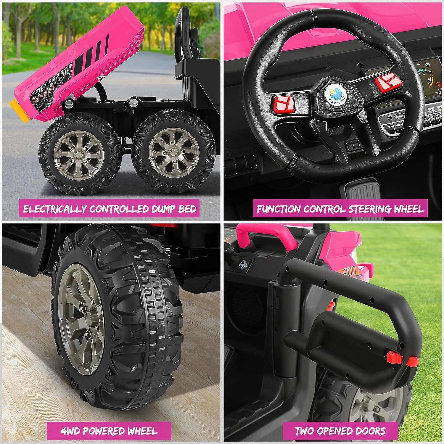 Hikole 24V 2-Seater Battery-Powered Kids Ride On Tractor with Dump Bed and RC Control - Image 38