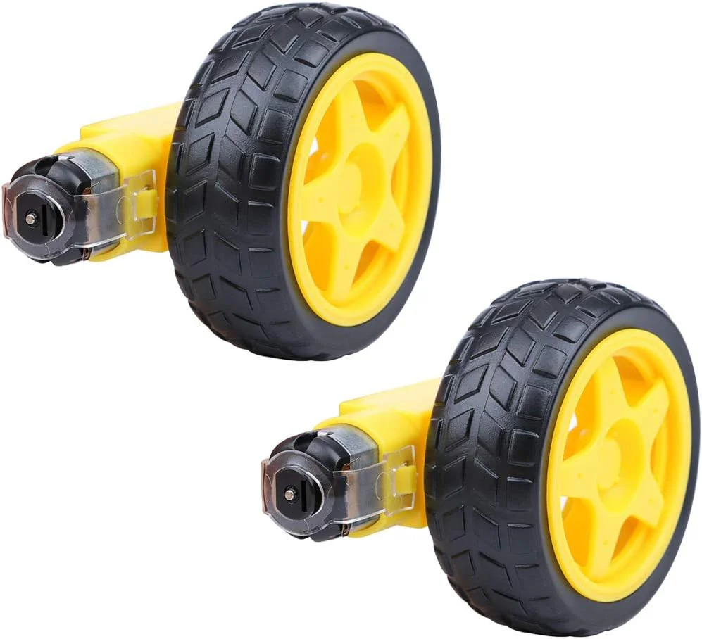 2-Pack Smart Car Robot Plastic Tires with 3.6V DC Gear Motors for Robotics - Image 8