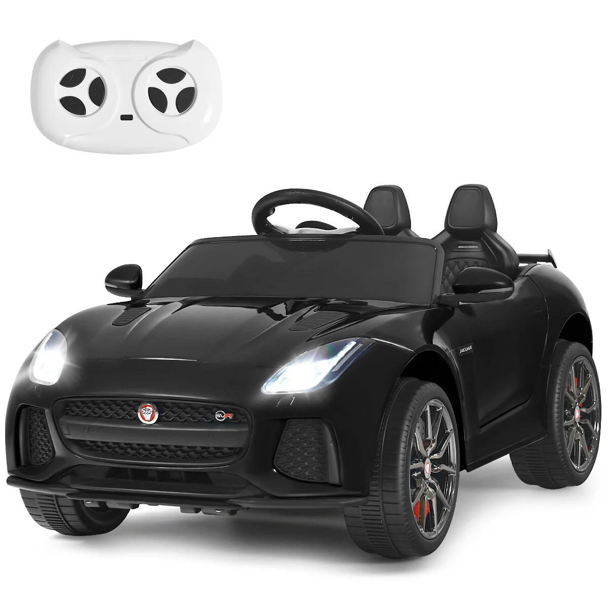 12V Licensed Jaguar F-Type SVR Kids Ride-On Car with MP3 and Lights Black - Image 13