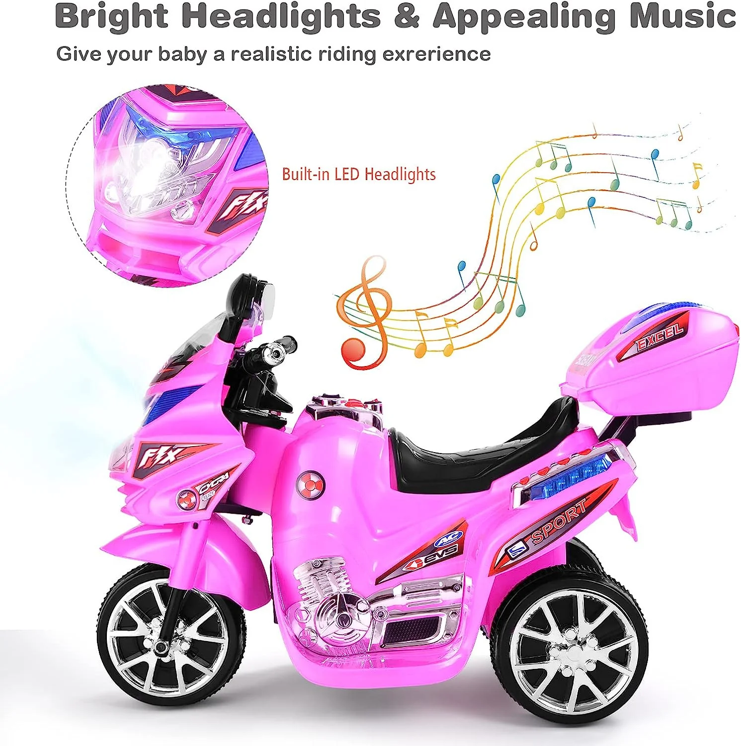 6V Electric Kids Motorcycle Ride-On Toy - Image 3