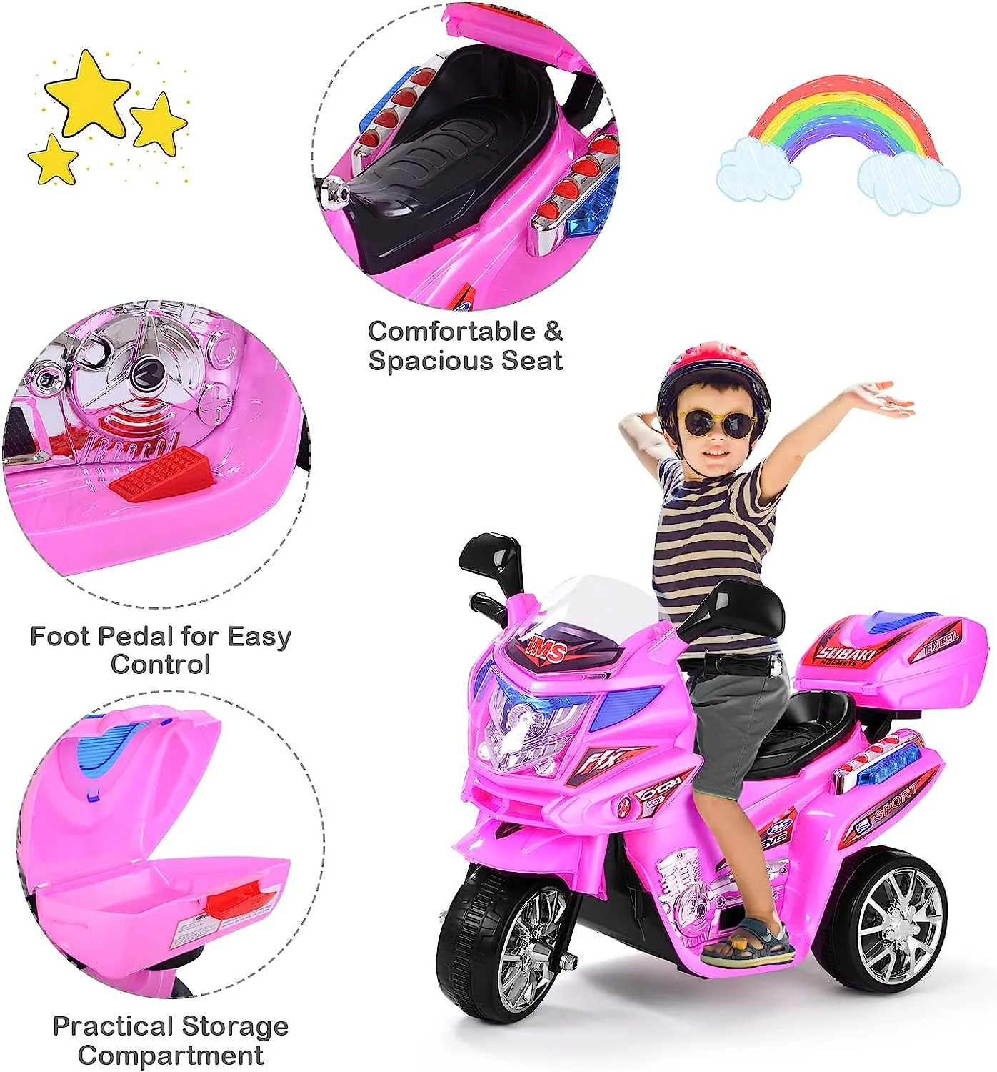 6V Electric Kids Motorcycle Ride-On Toy - Image 6