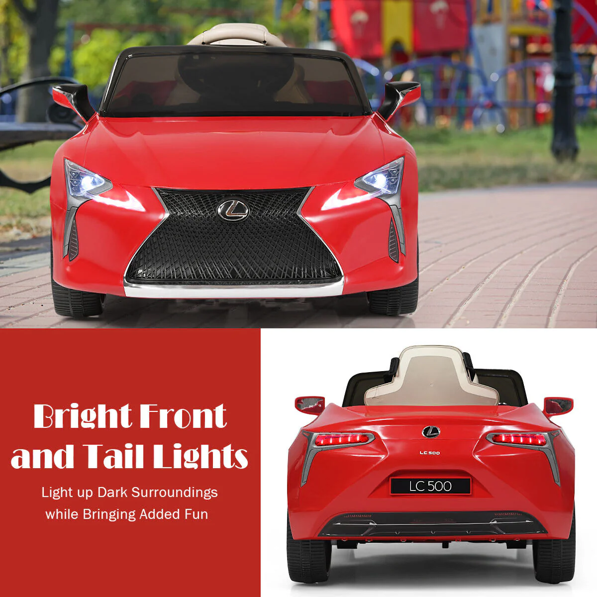 HoneyJoy 12V Kids Ride on Car Lexus LC500 Licensed Electric Vehicle with Remote Control - Red - Image 9