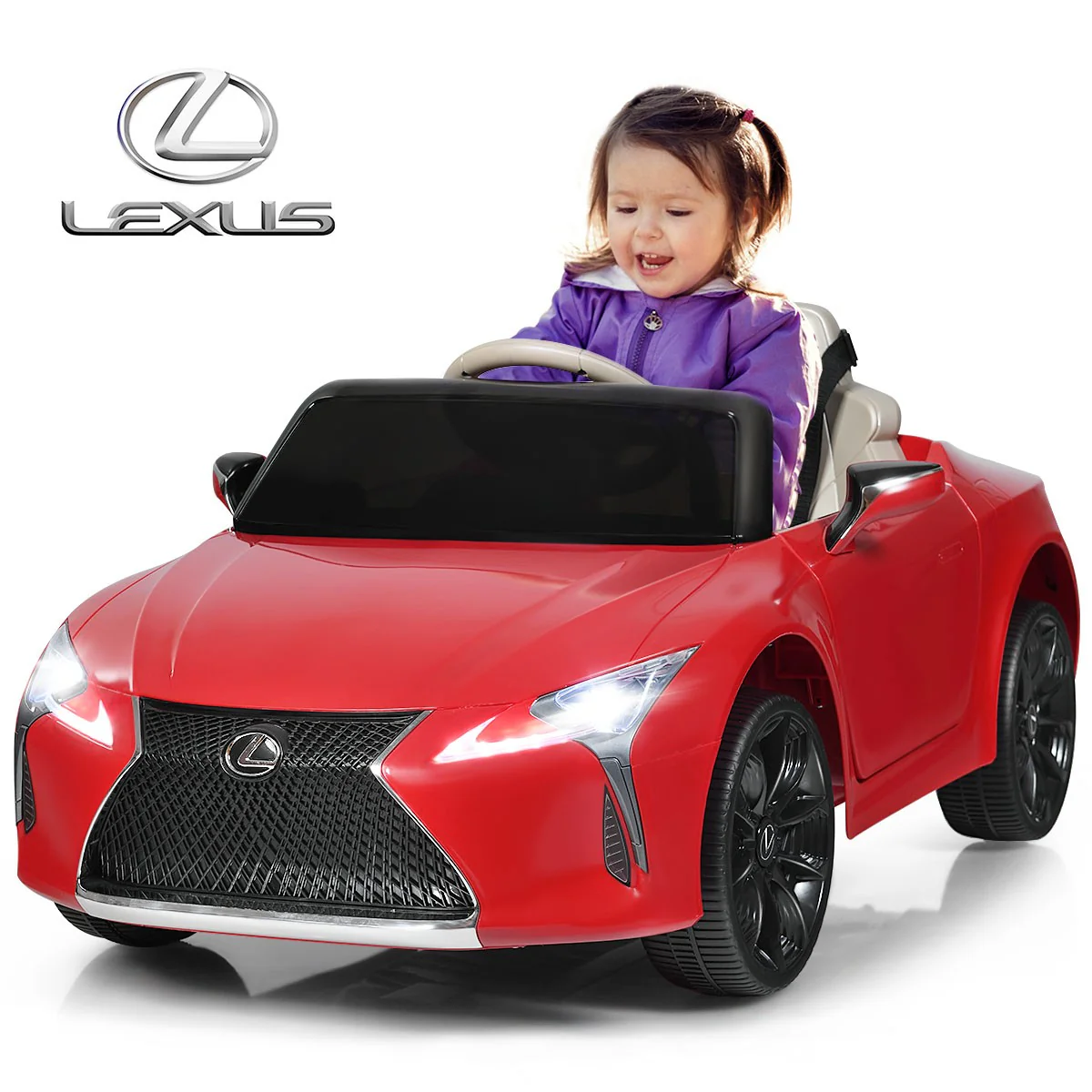 12V Licensed Kids Electric Ride-On Car with Remote Control Red Lexus LC500 - Image 13