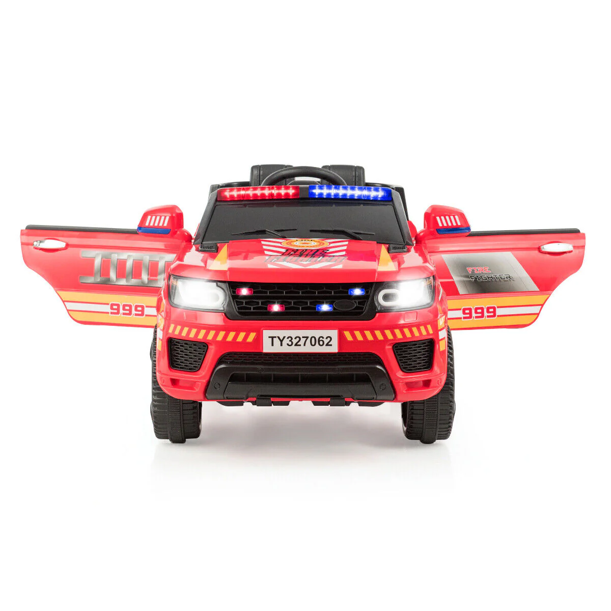 HoneyJoy 12V Kids Ride On Electric Truck with LED Lights in Red - Image 4