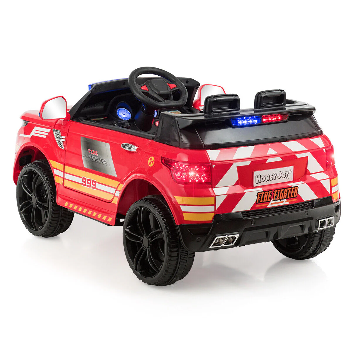 HoneyJoy 12V Kids Ride On Electric Truck with LED Lights in Red - Image 5