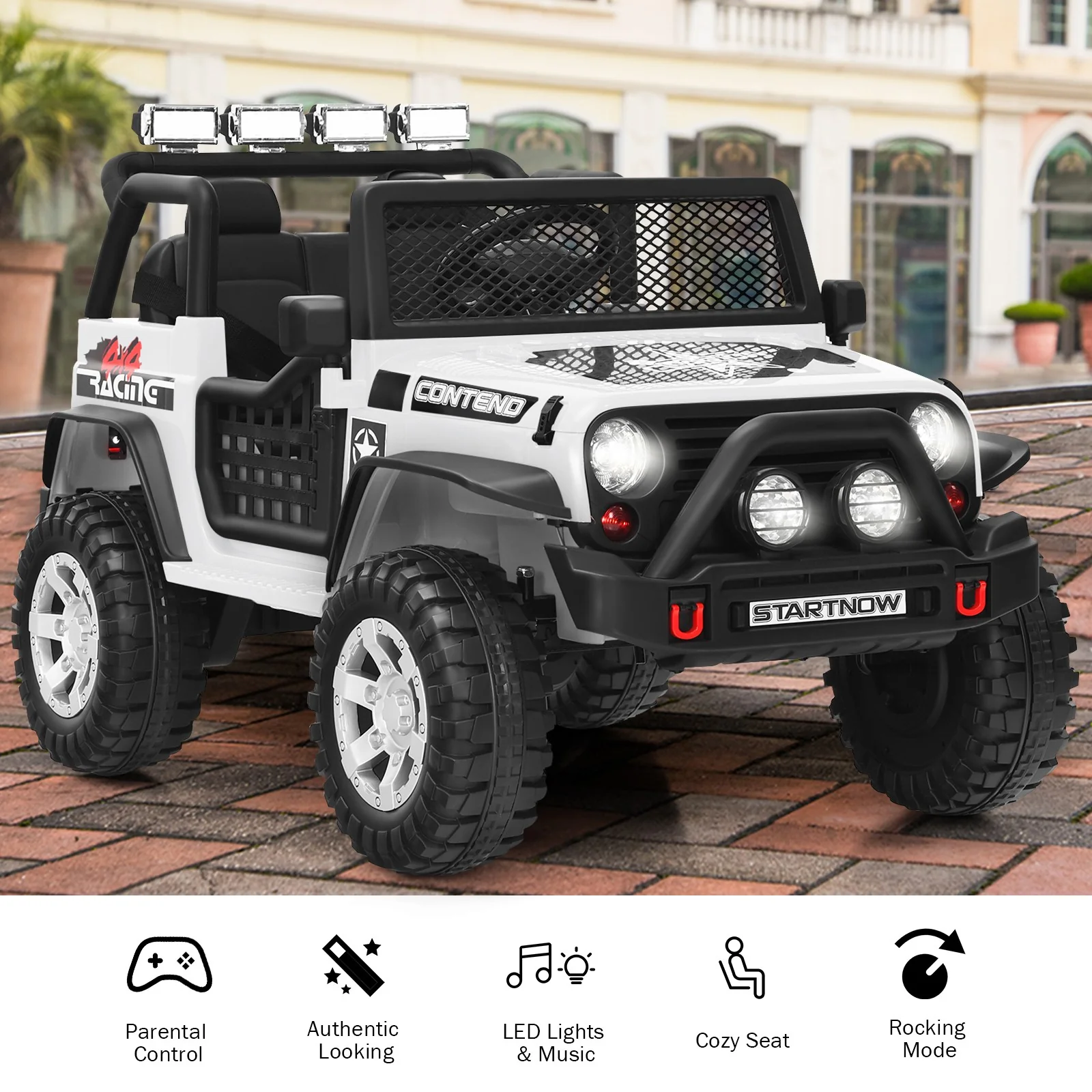 12V Kids Electric Ride-On Truck with Remote Control, Lights, and Music - Image 5
