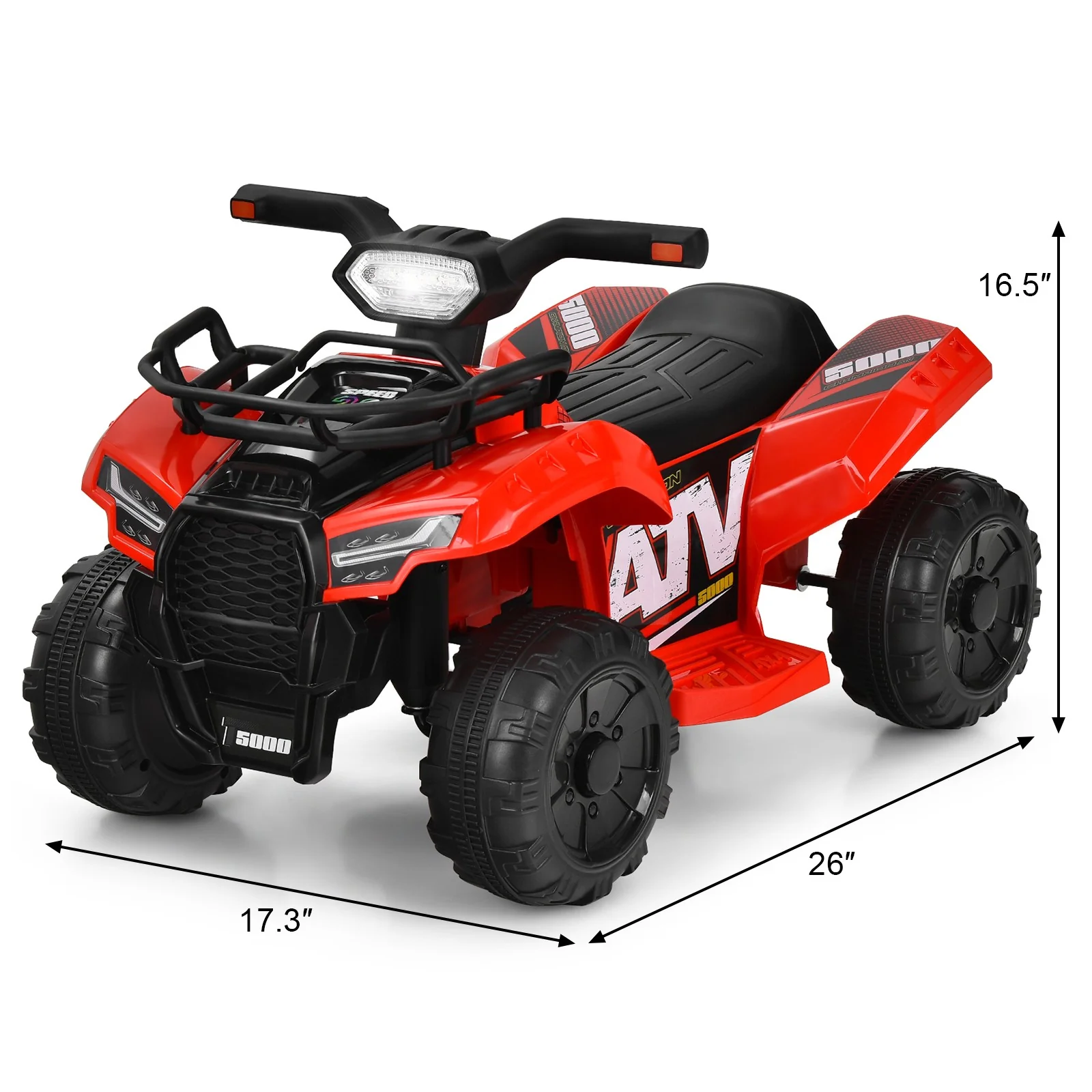 6V Electric Kids ATV Ride-On Quad with MP3 and LED Lights Red for Toddlers - Image 2